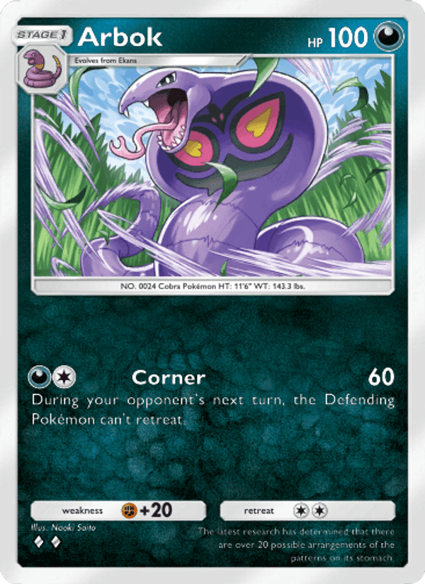 Carta Pokémon Arbok 165