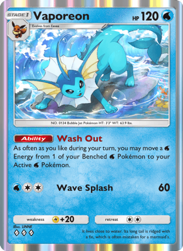 Carta Pokémon Vaporeon 019