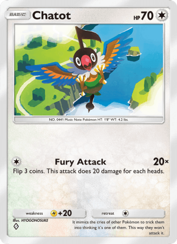 Carta Pokémon Chatot 141 de A2