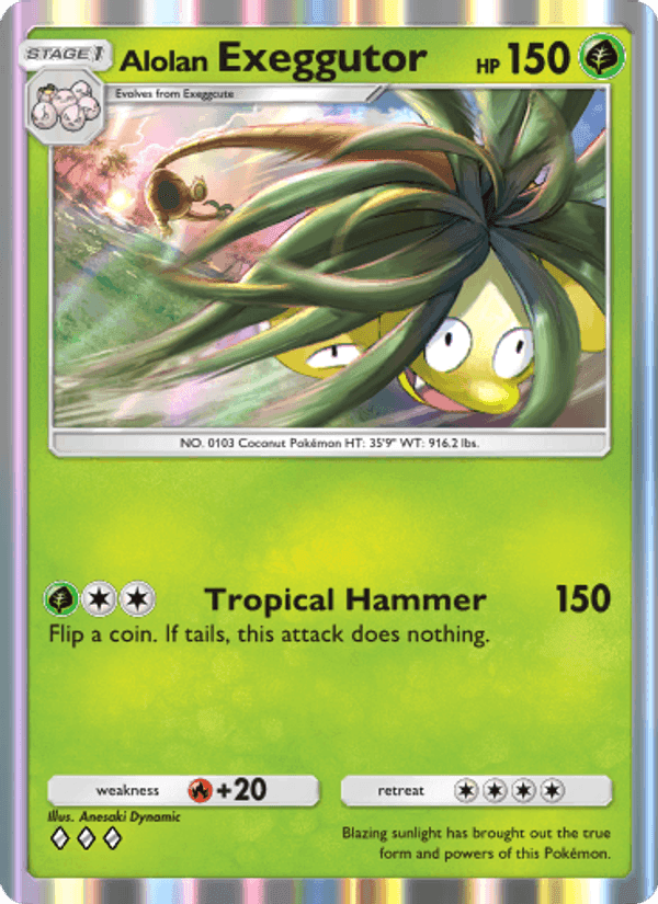 Carta Pokémon Alolan Exeggutor 002