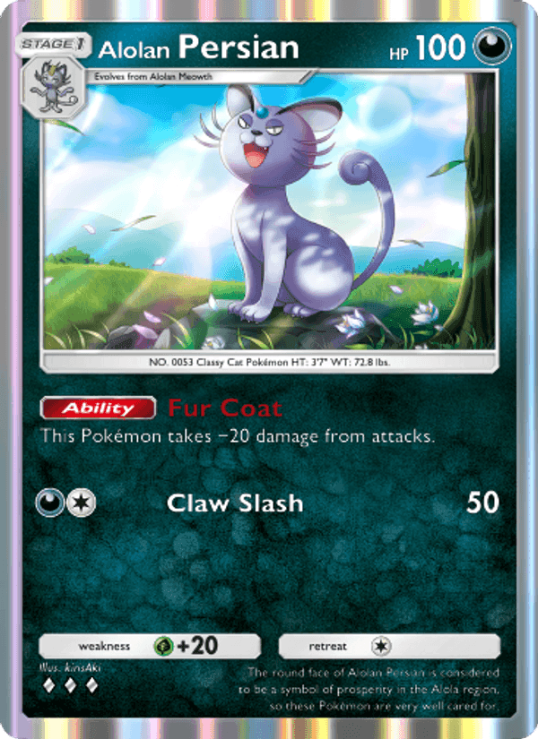 Carta Pokémon Alolan Persian 109