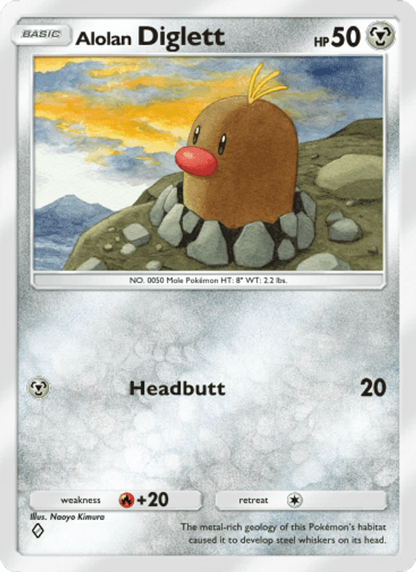 Carta Pokémon Alolan Diglett 117