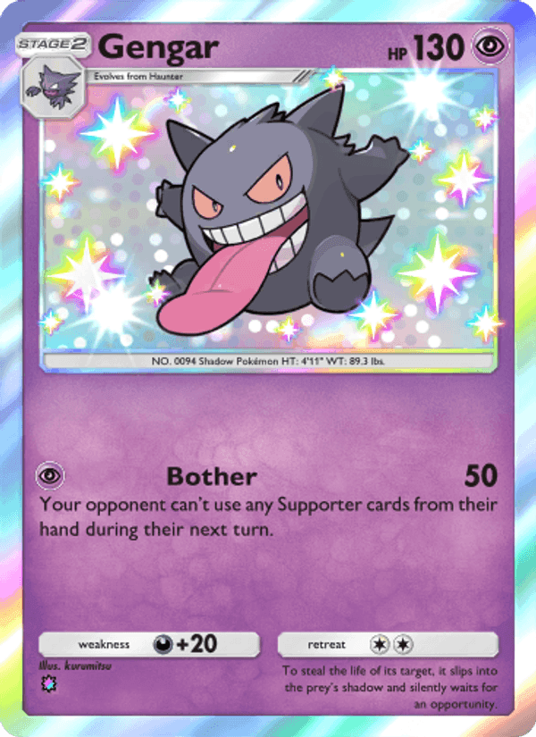 Carta Pokémon Gengar 222
