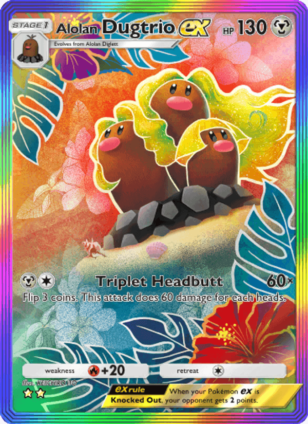 Carta Pokémon Alolan Dugtrio ex 087