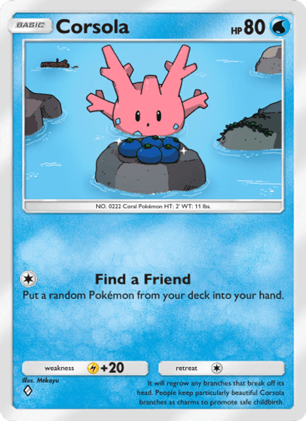 Carta Pokémon Corsola 054 de A4