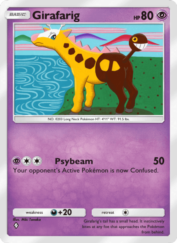 Carta Pokémon Girafarig 087 de A4