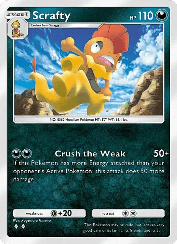 Carta Pokémon Scrafty 107