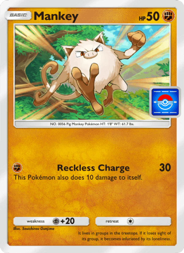 Carta Pokémon Mankey 017