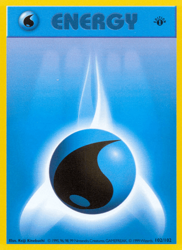 Carta Pokémon Water Energy 102 de Base