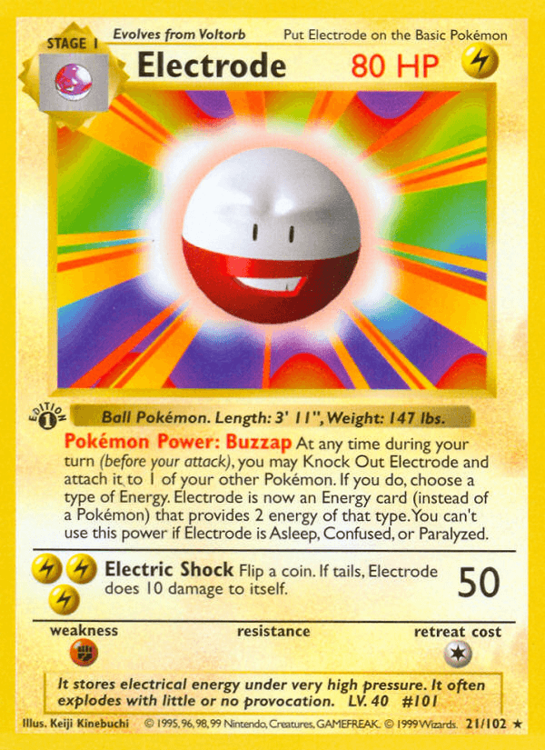 Carta Pokémon Electrode 21