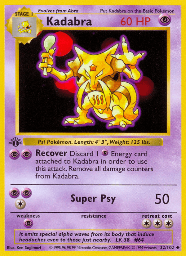 Carta Pokémon Kadabra 32