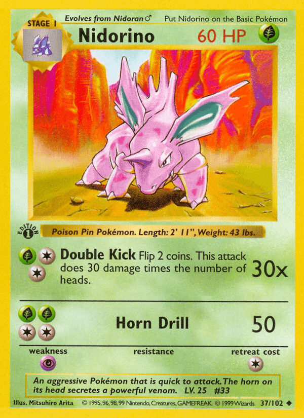 Carta Pokémon Nidorino 37