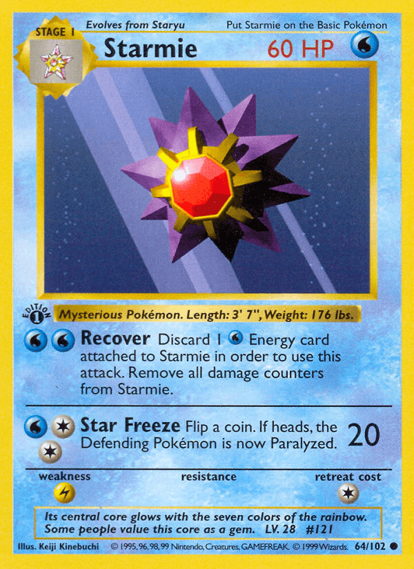 Carta Pokémon Starmie 64