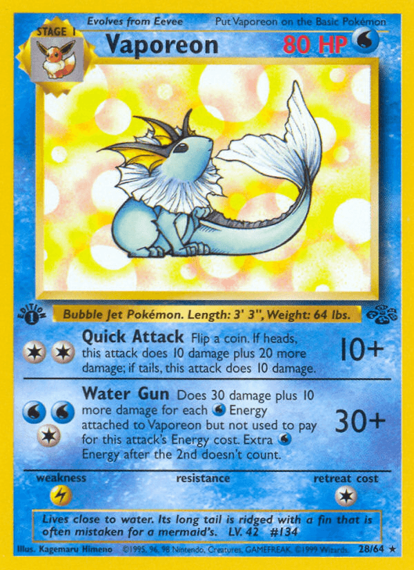 Carta Pokémon Vaporeon 28
