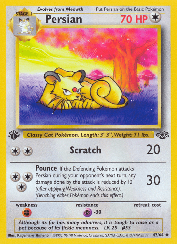 Carta Pokémon Persian 42 de Jungle