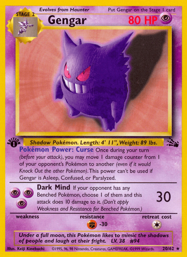 Carta Pokémon Gengar 20