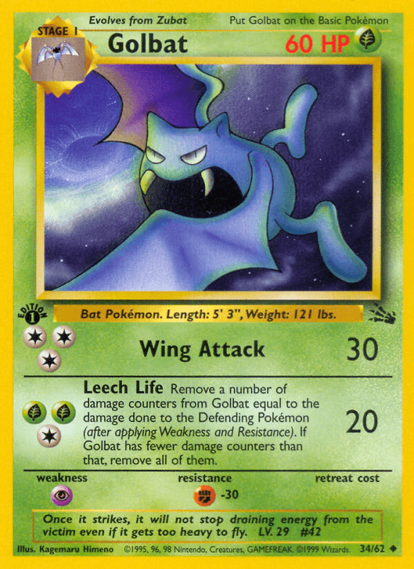 Carta Pokémon Golbat 34