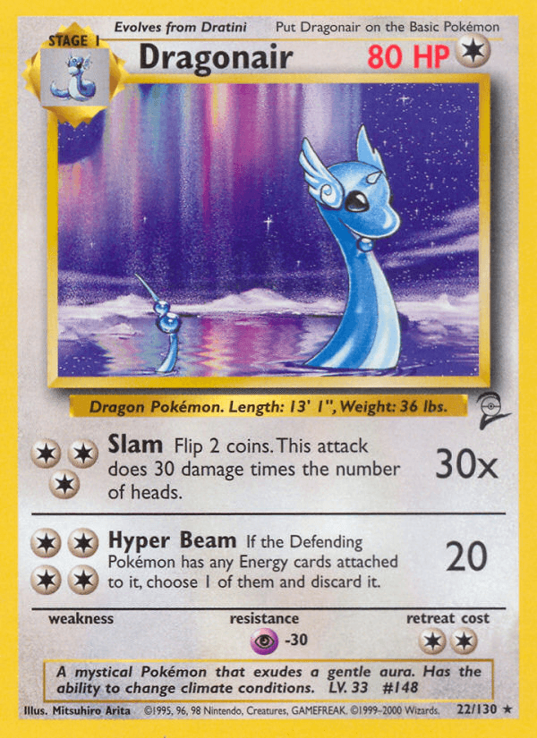Carta Pokémon Dragonair 22 de Base Set 2