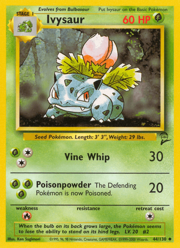 Carta Pokémon Ivysaur 44 de Base Set 2