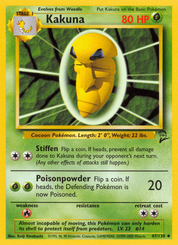Carta Pokémon Kakuna 47 de Base Set 2