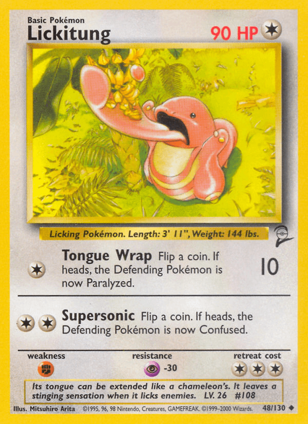 Carta Pokémon Lickitung 48 de Base Set 2