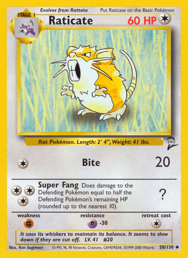 Carta Pokémon Raticate 58