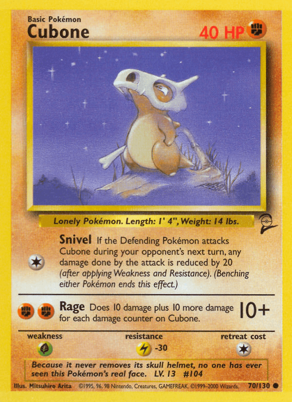 Carta Pokémon Cubone 70