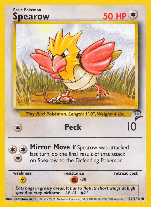 Carta Pokémon Spearow 92