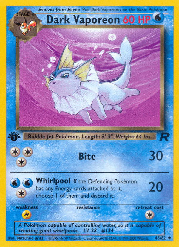 Carta Pokémon Dark Vaporeon 45