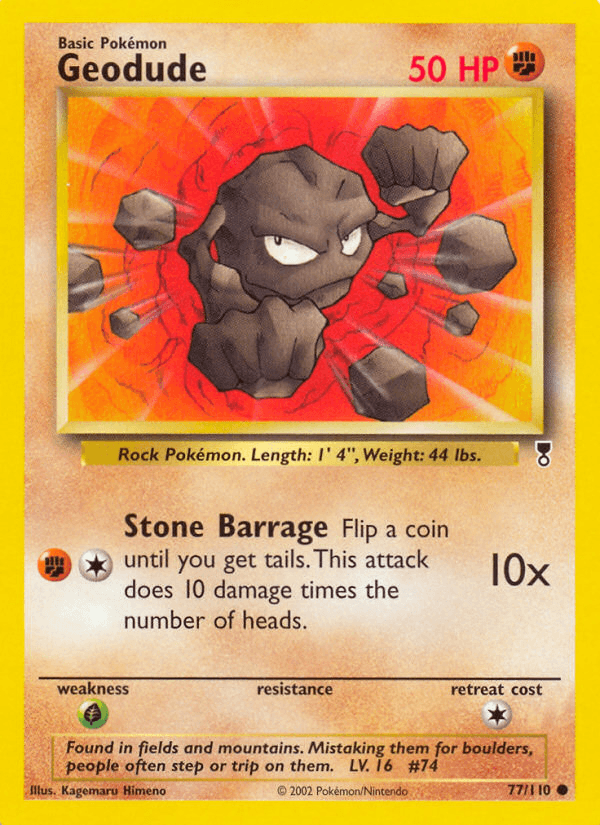 Carta Pokémon Geodude 77 de Legendary Collection