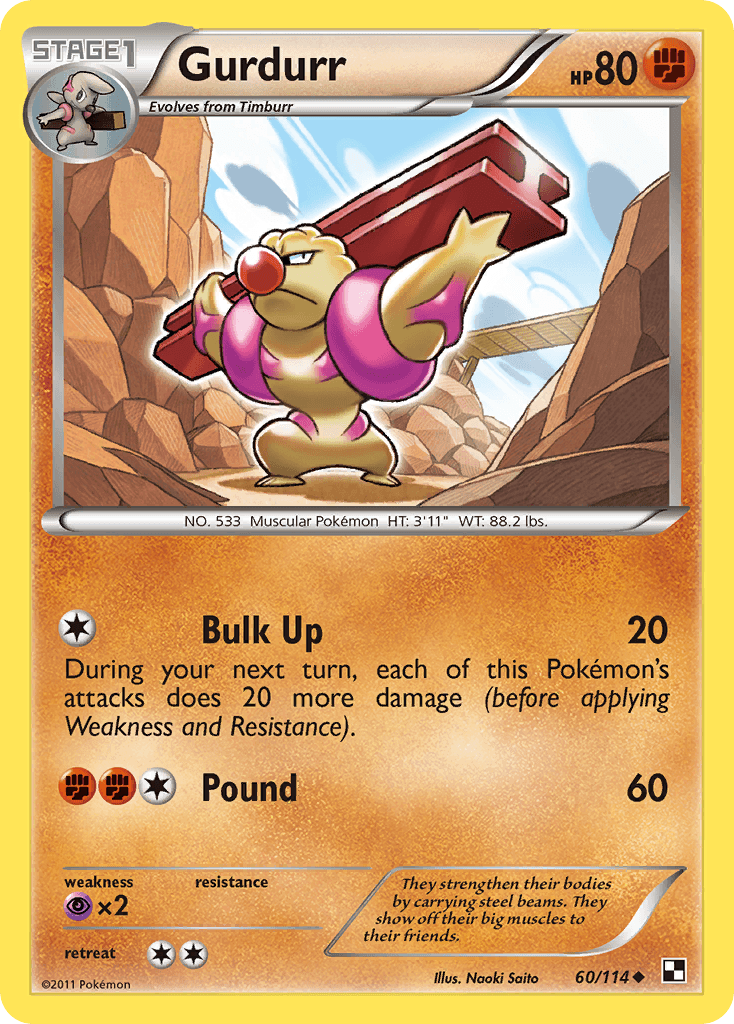 Carta Pokémon Gurdurr 60