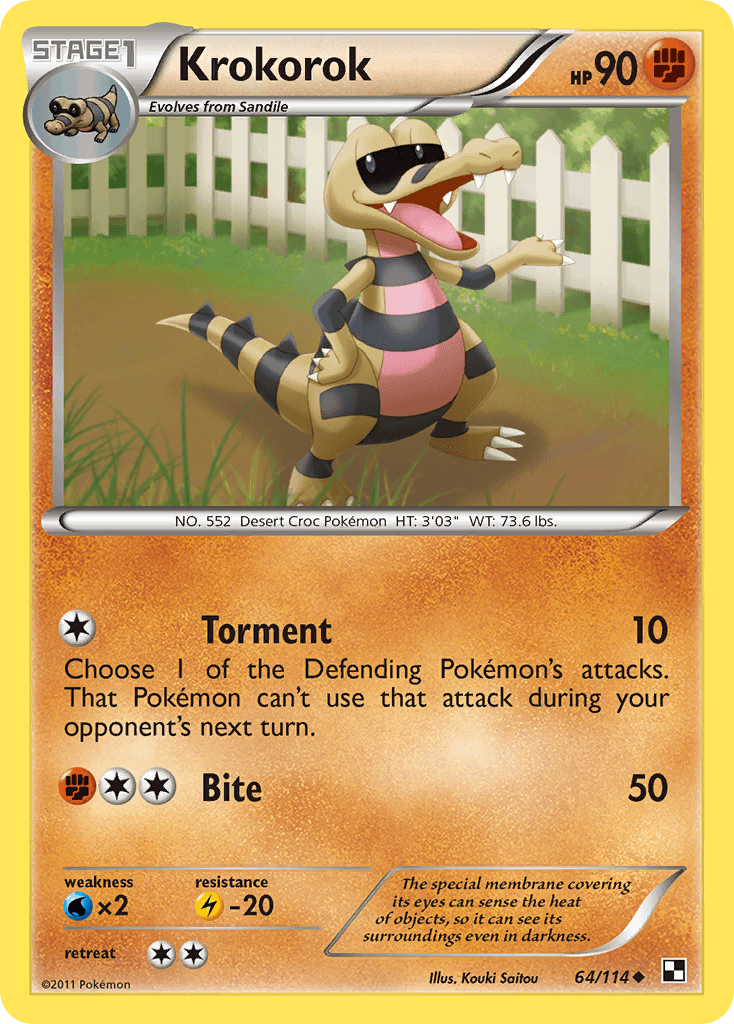 Carta Pokémon Krokorok 64