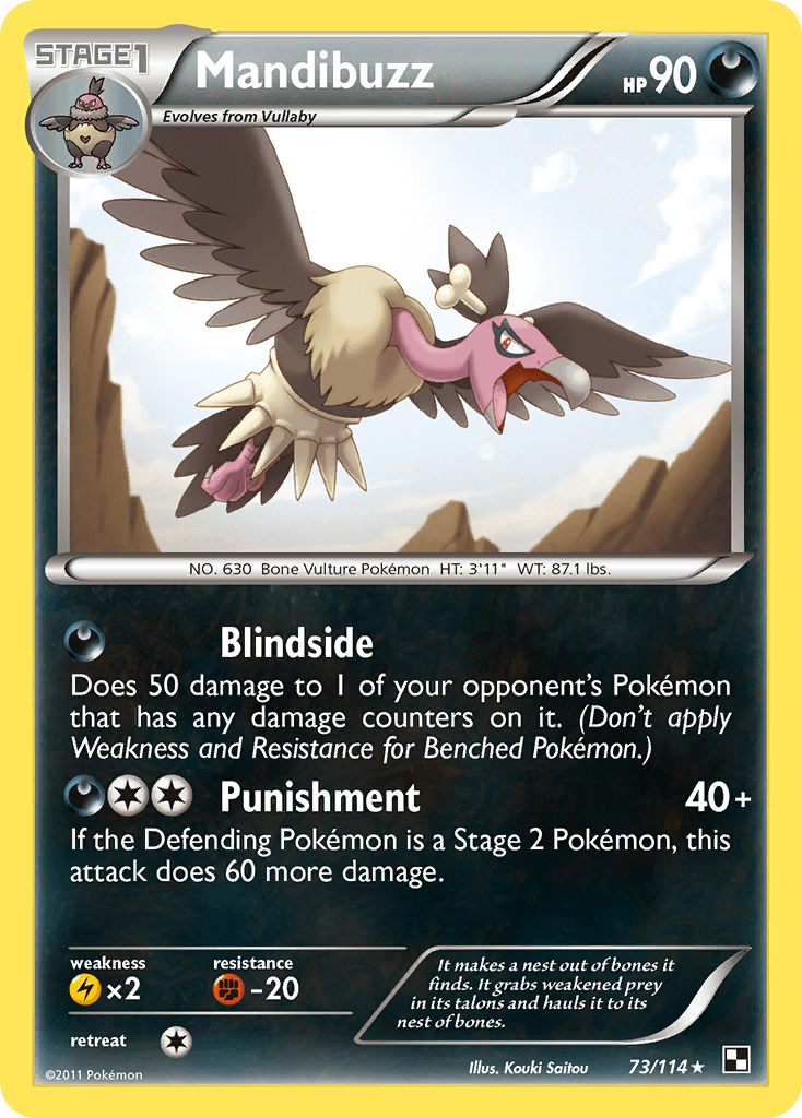 Carta Pokémon Mandibuzz 73 de Black & White
