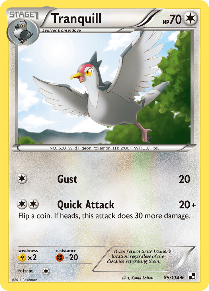 Carta Pokémon Tranquill 85