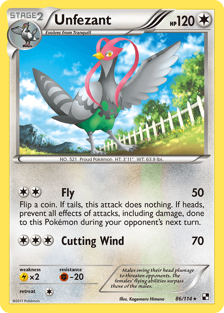 Carta Pokémon Unfezant 86