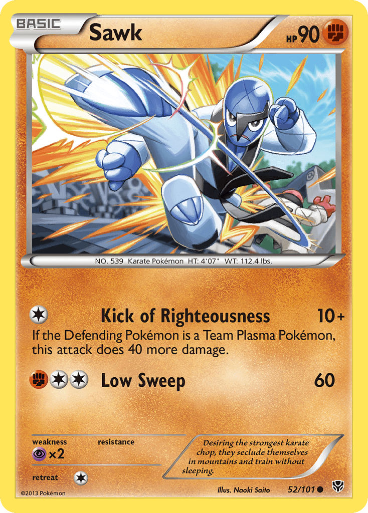 Carta Pokémon Sawk 52