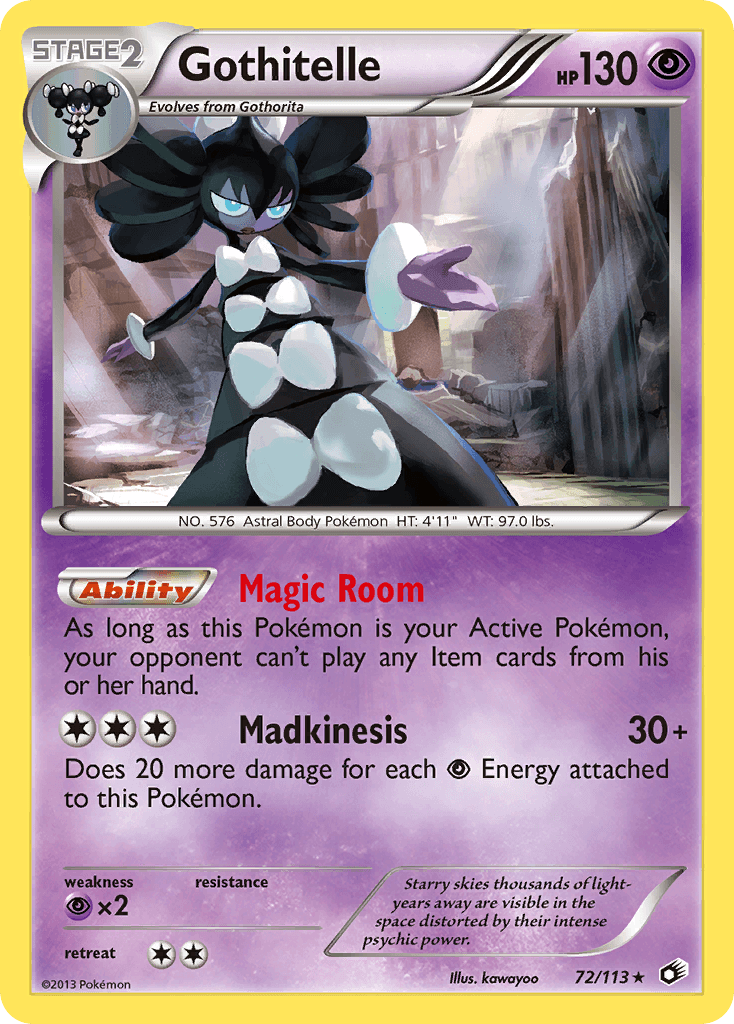 Carta Pokémon Gothitelle 72 de Legendary Treasures