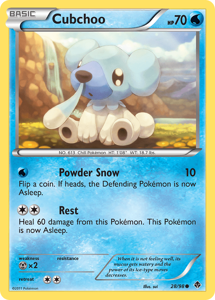 Carta Pokémon Cubchoo 28