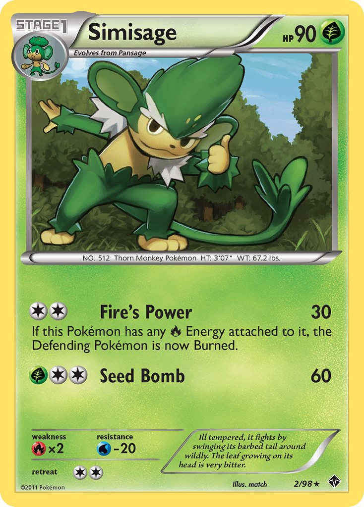 Carta Pokémon Simisage 2