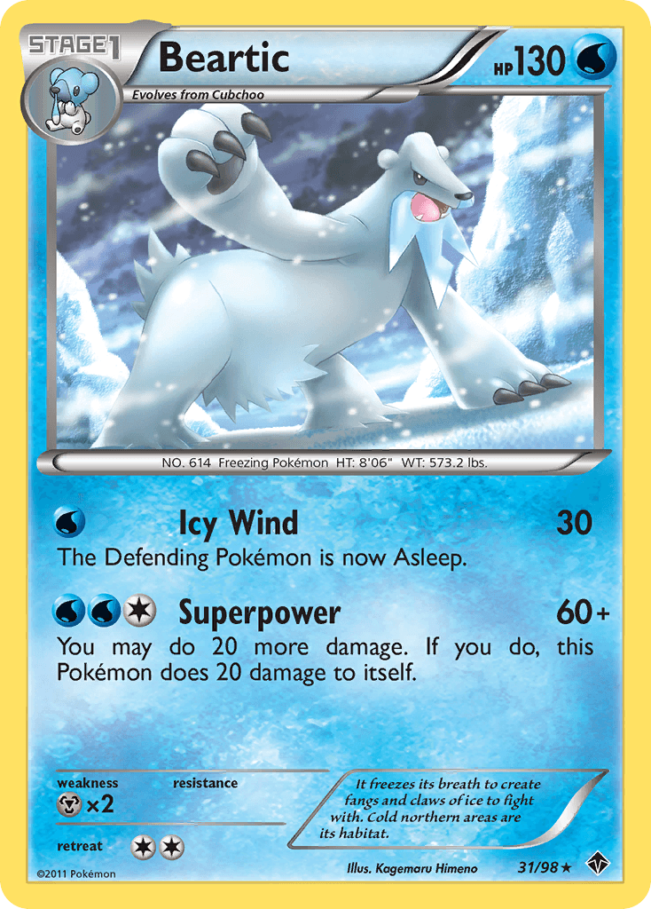 Carta Pokémon Beartic 31
