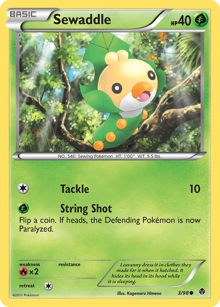 Carta Pokémon Sewaddle 3