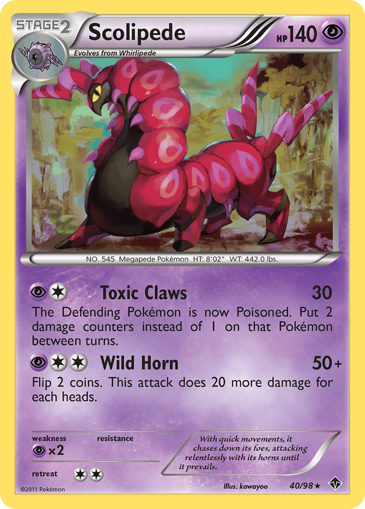 Carta Pokémon Scolipede 40