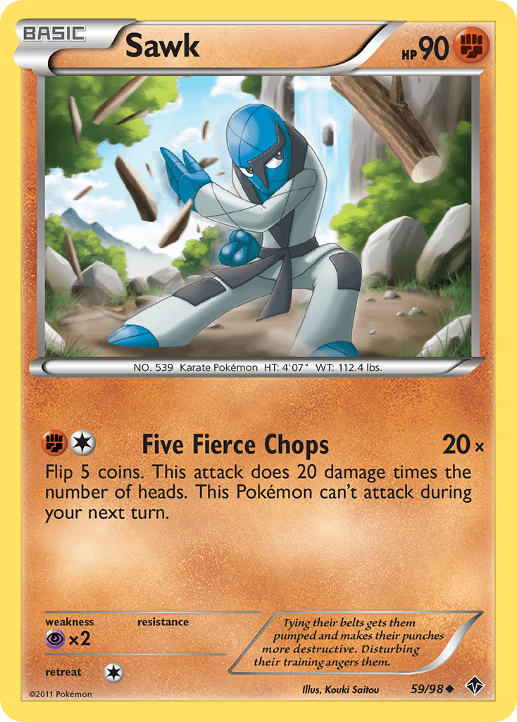 Carta Pokémon Sawk 59