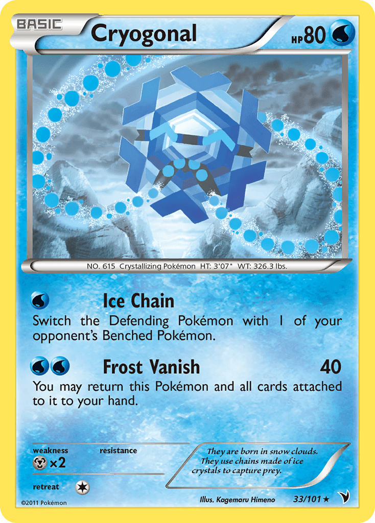 Carta Pokémon Cryogonal 33