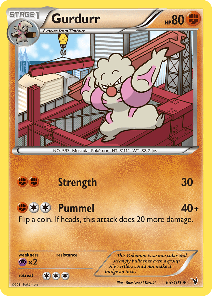Carta Pokémon Gurdurr 63 de Noble Victories