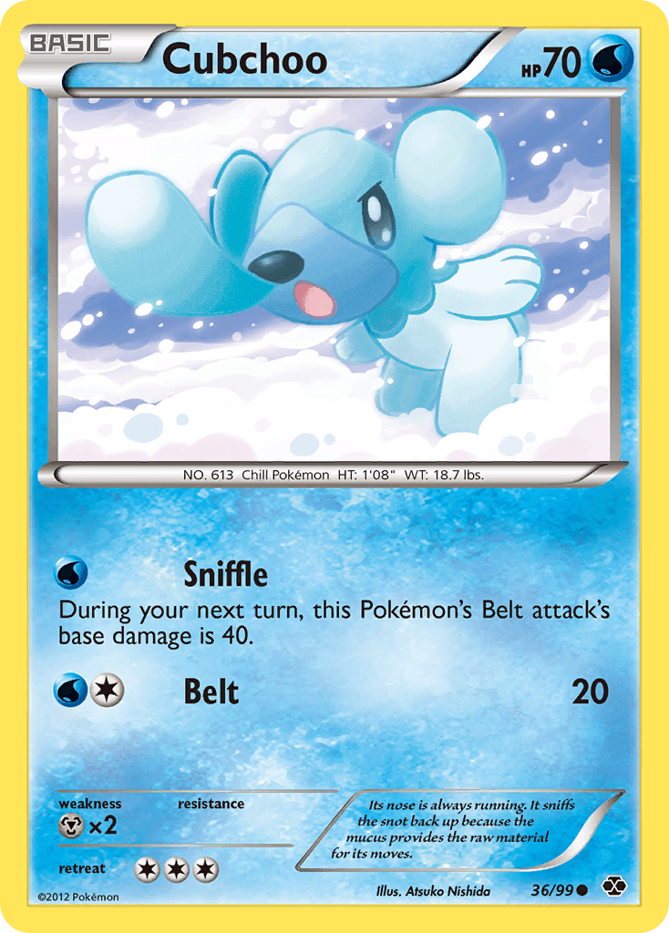 Carta Pokémon Cubchoo 36