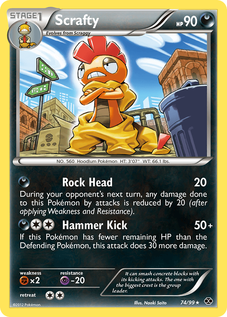 Carta Pokémon Scrafty 74 de Next Destinies