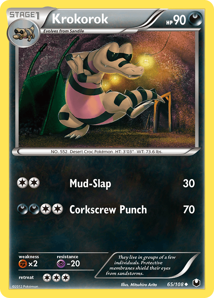 Carta Pokémon Krokorok 65