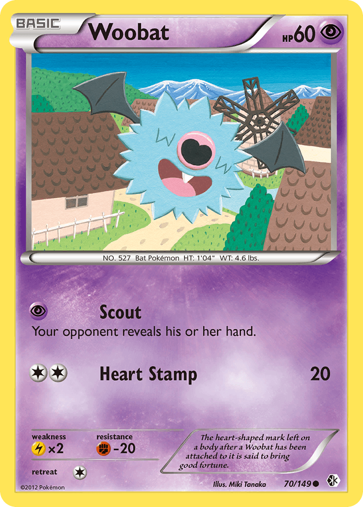 Carta Pokémon Woobat 70 de Boundaries Crossed