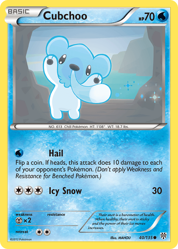 Carta Pokémon Cubchoo 40